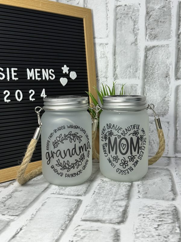 17oz Frosted Solar Mason Jar - Image 2