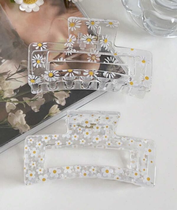 Daisy Hair Clip - Clear