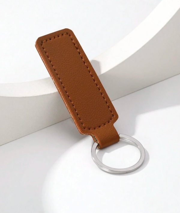 Solid PU Leather Keychain