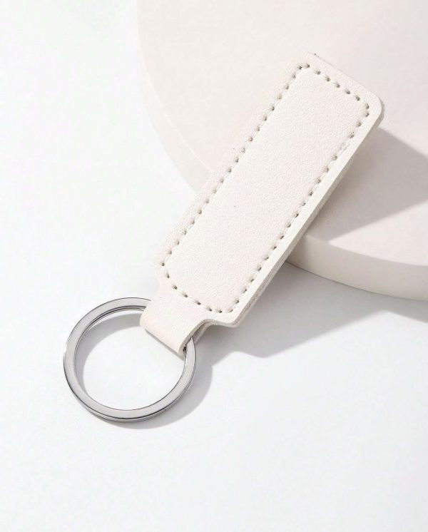 Solid PU Leather Keychain - Image 2