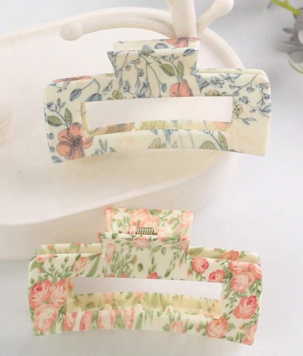Floral Printed Hair Clip