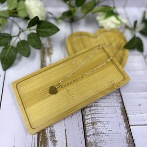 Paperclip Necklace with Heart Pendant Gold