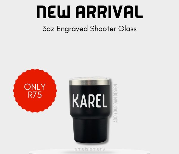 3oz Black Shooter Glass
