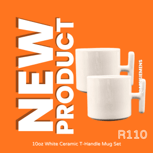 10oz Ceramic T-Handle Mug Set