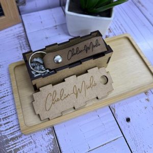 Leather Keyring with Box