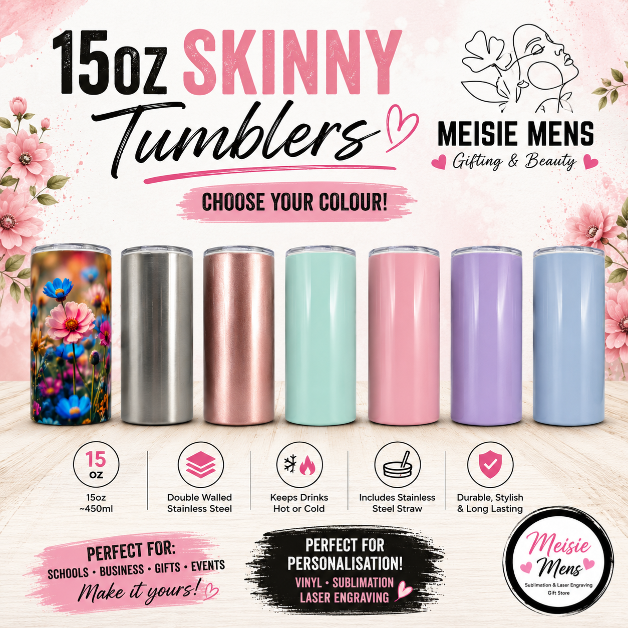 15oz Skinny Tumbler (440ml)