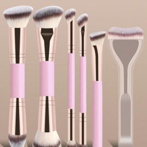 6pc Makeup Brush Set Pink