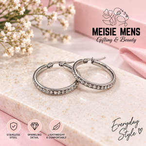 Rhinestone Large Hoop Earrings