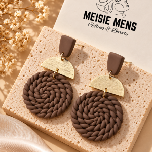 Woven Coffee Brown Earrings