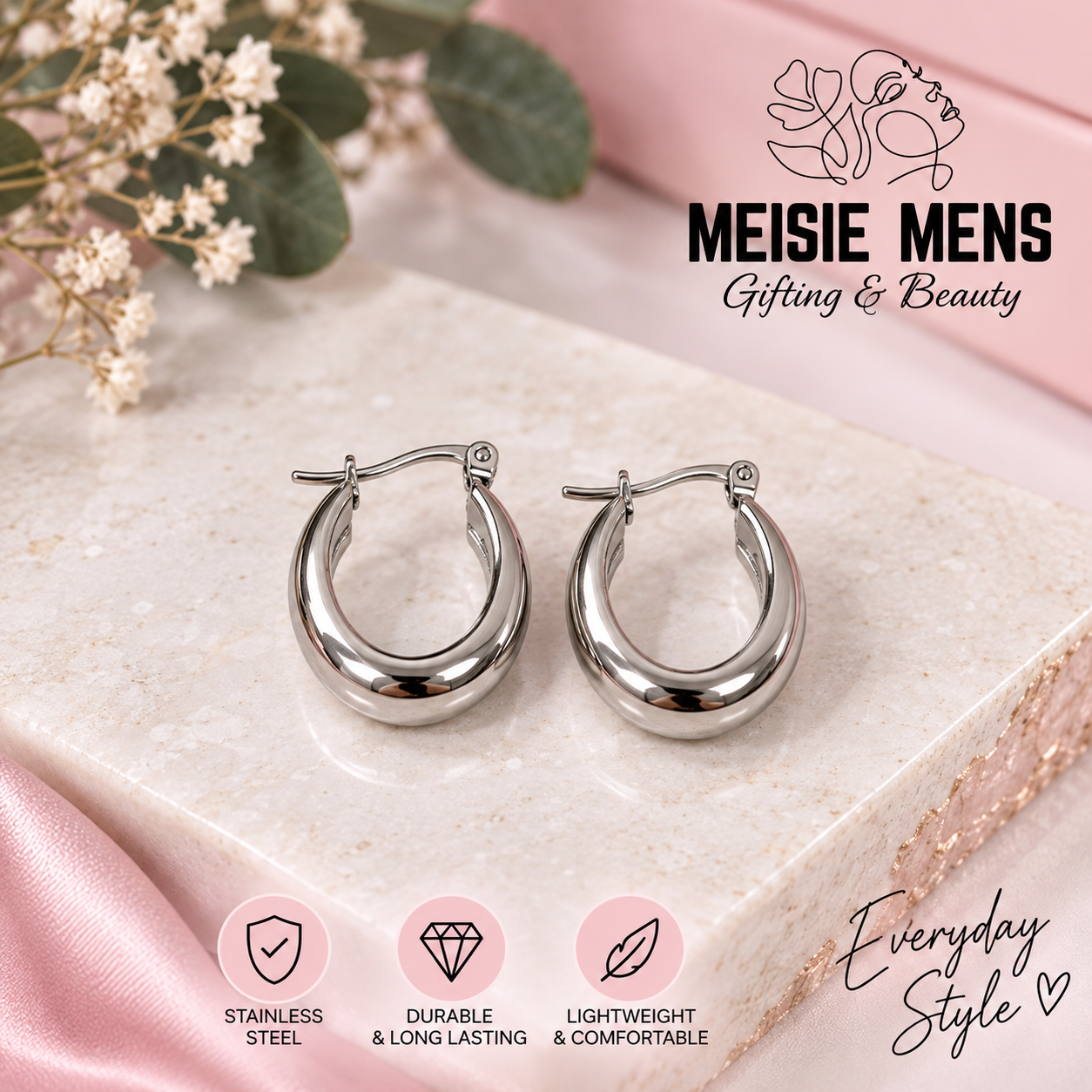 Puffy Hoop Earrings