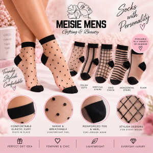 Black Mesh Ankle Socks