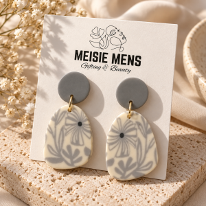 Grey Flower Earrings