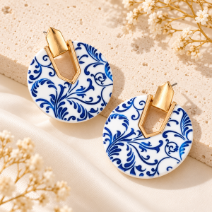 Blue Porcelain Earrings