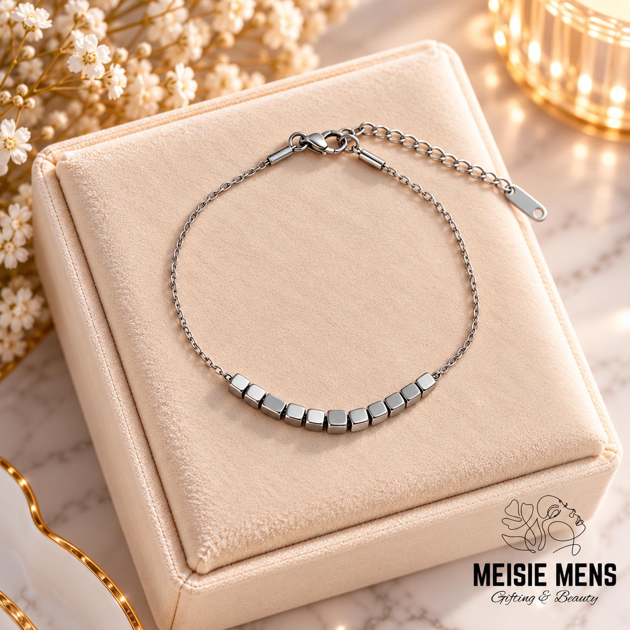 Silver Cube Bracelet