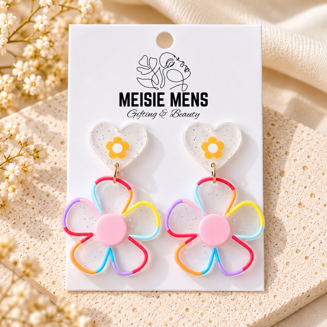 Rainbow Daisy Earrings