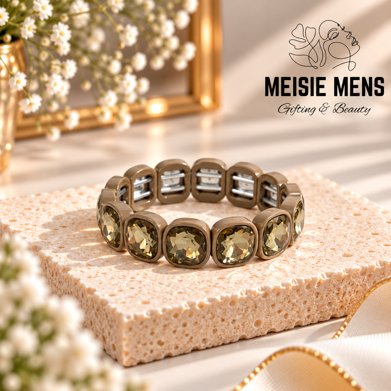 Crystals Bracelet - Khaki