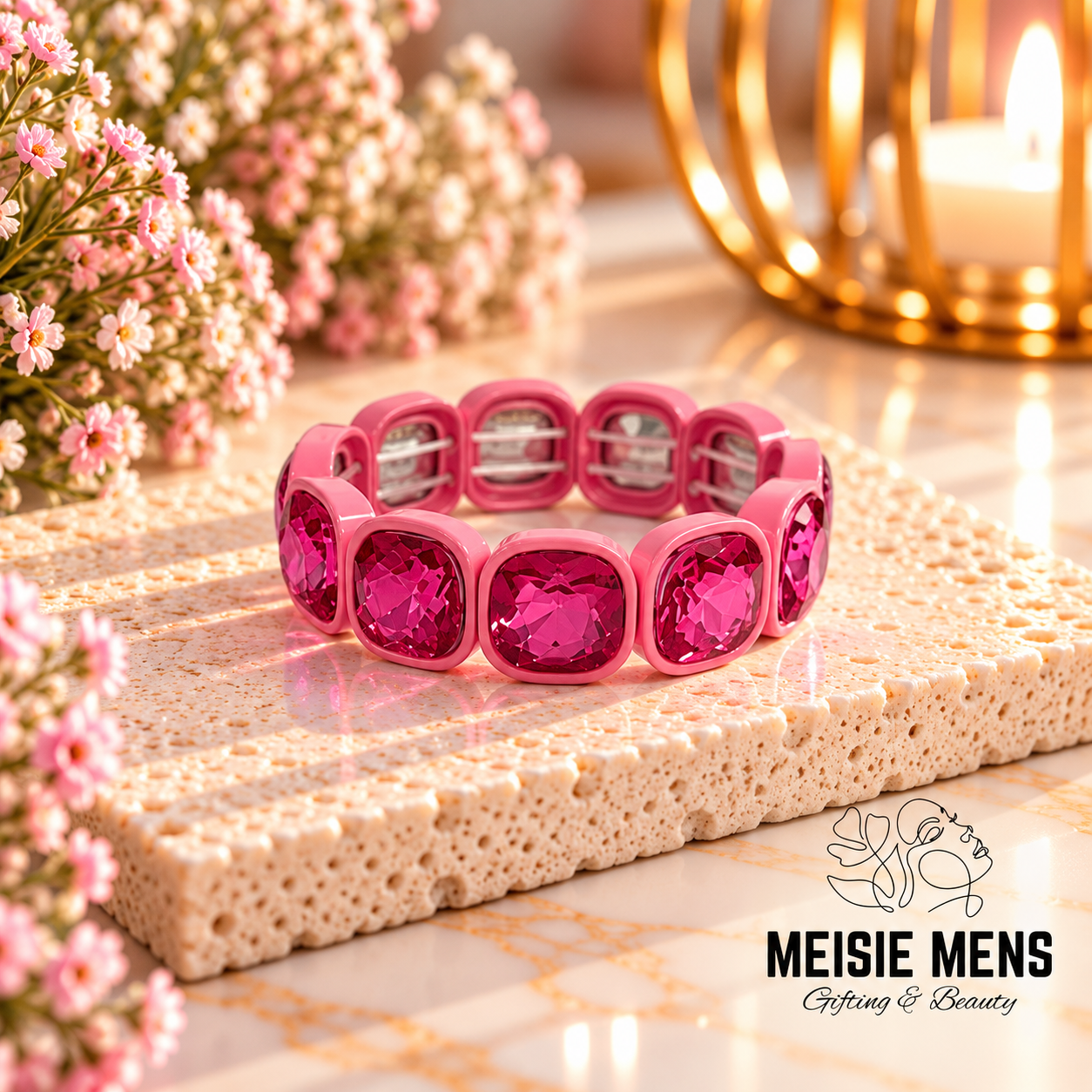 Crystal Bracelet - Pink Cherry