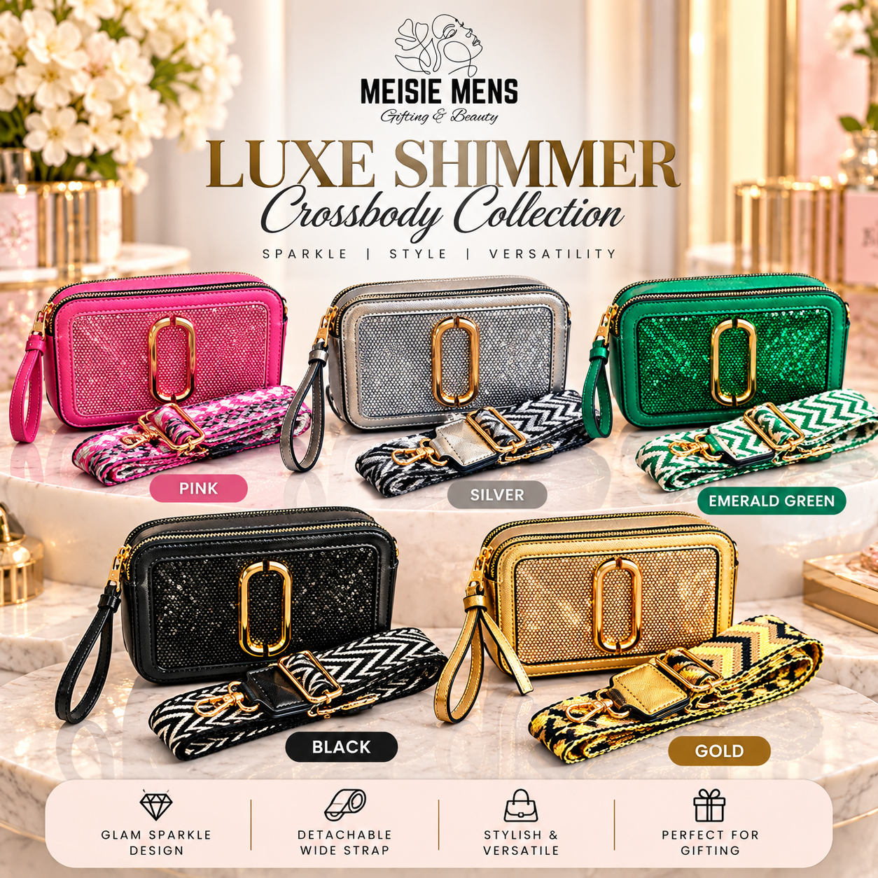 Luxe Shimmer Crossbody Collection