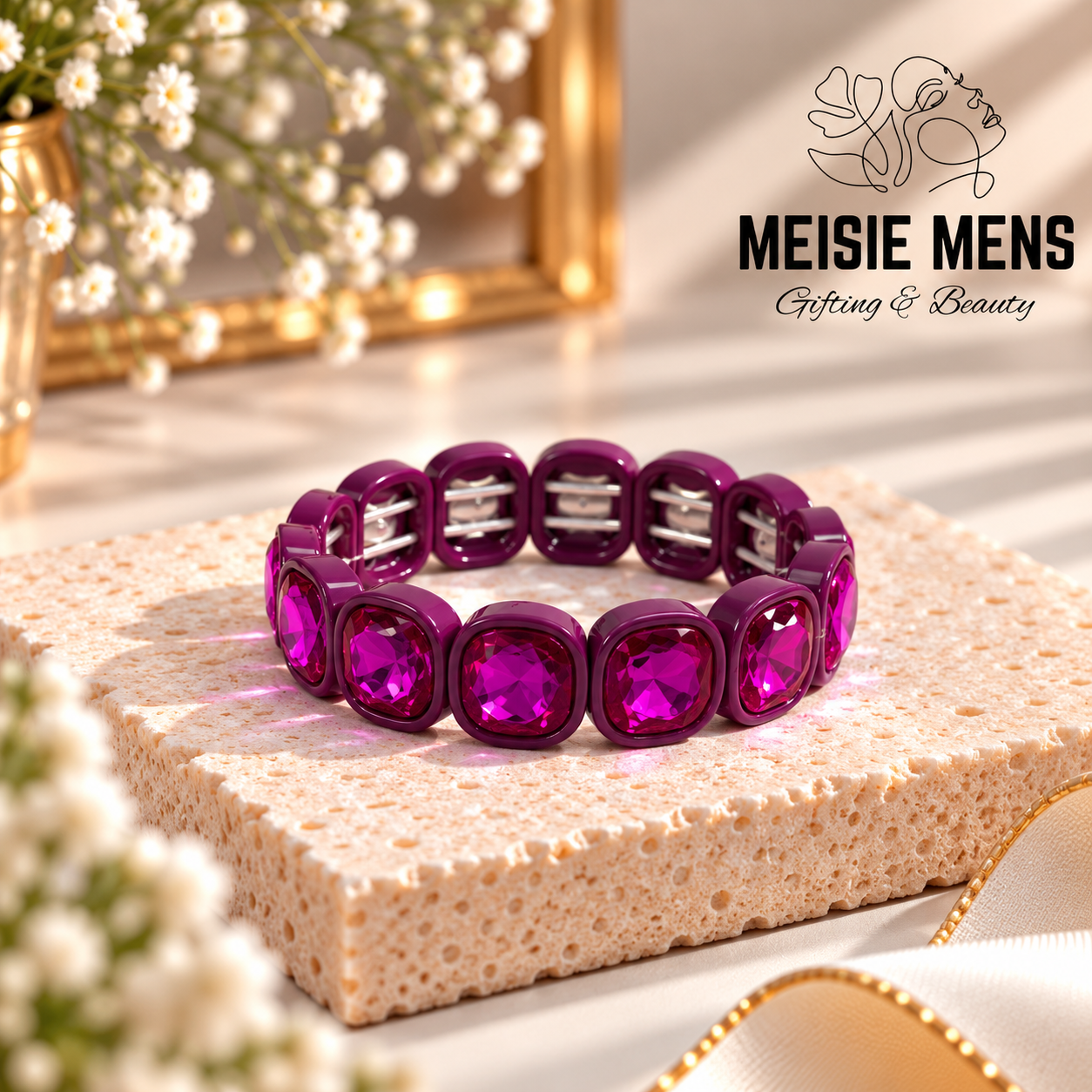 Crystal Bracelet - Solid Purple